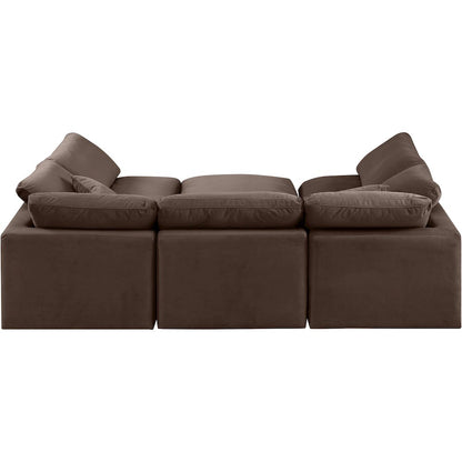 Indulge Brown Velvet Modular Sectional