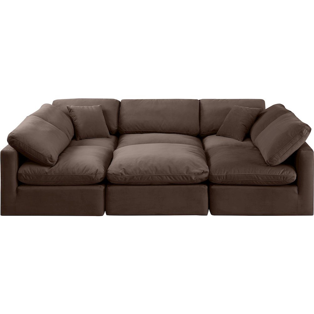 Indulge Brown Velvet Modular Sectional