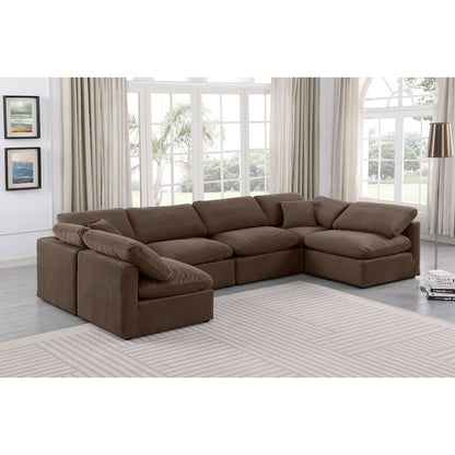 Indulge Brown Velvet Modular Sectional