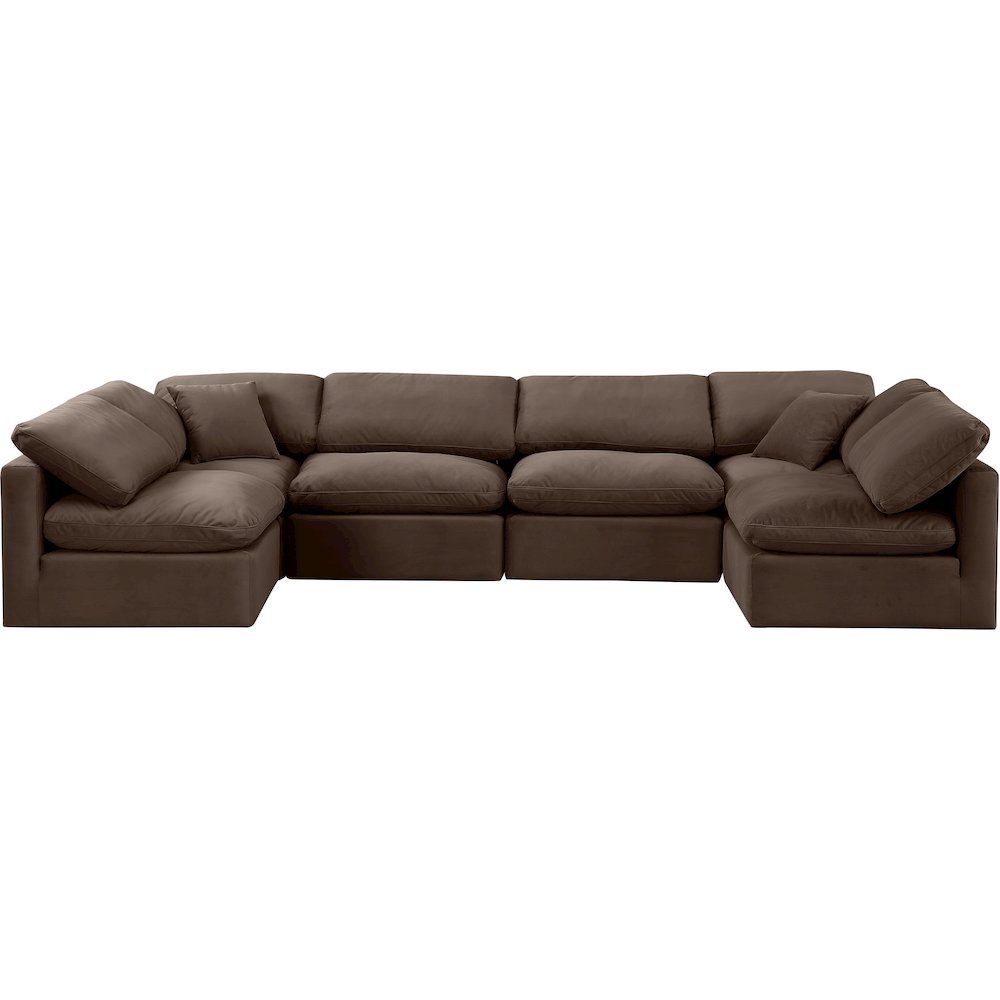 Indulge Brown Velvet Modular Sectional