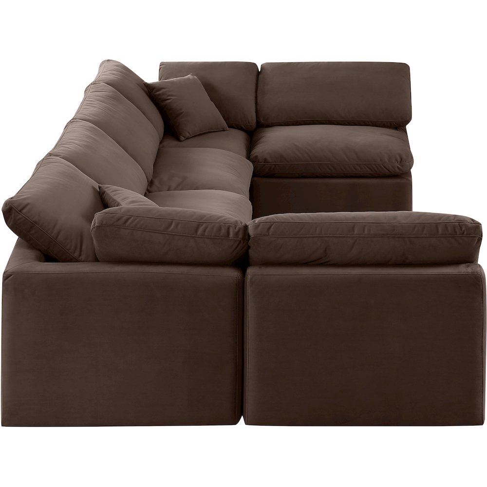 Indulge Brown Velvet Modular Sectional