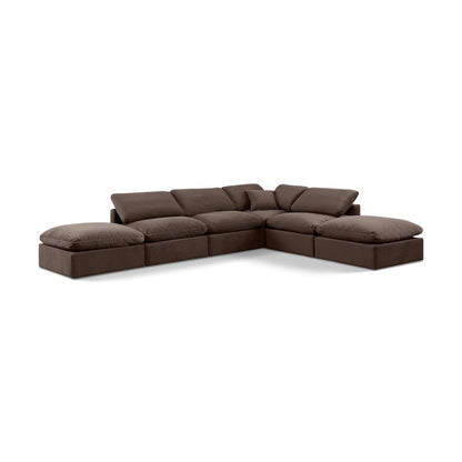 Indulge Brown Velvet Modular Sectional