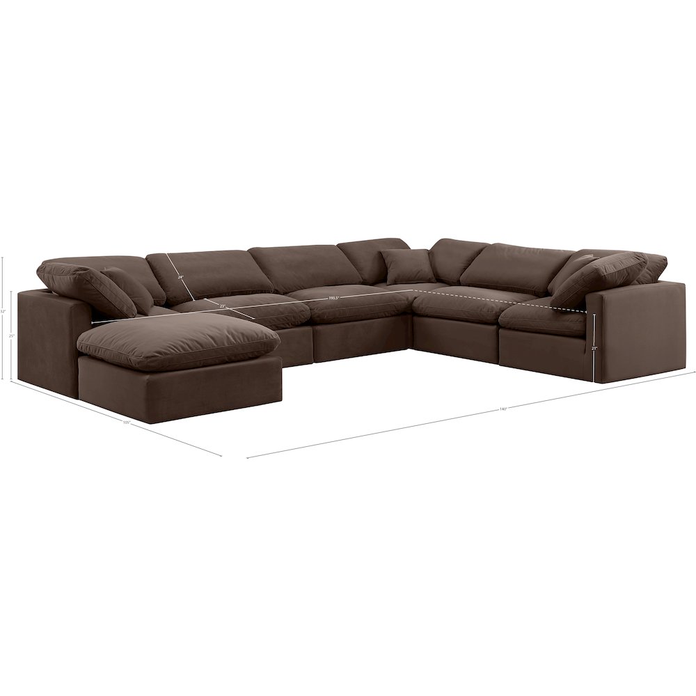 Indulge Brown Velvet Modular Sectional