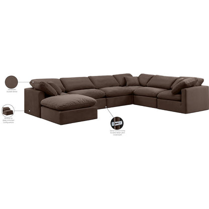 Indulge Brown Velvet Modular Sectional