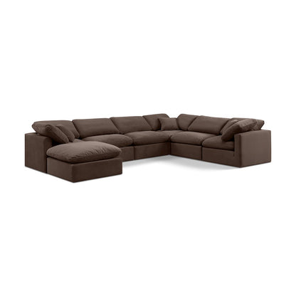 Indulge Brown Velvet Modular Sectional
