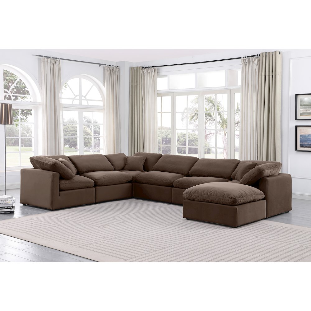 Indulge Brown Velvet Modular Sectional