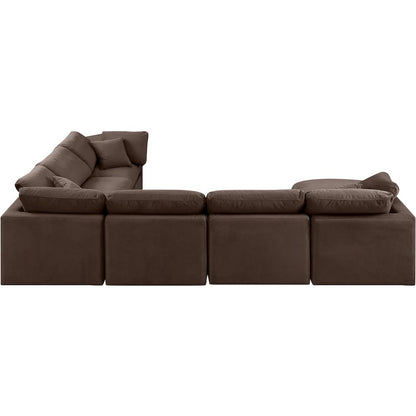 Indulge Brown Velvet Modular Sectional