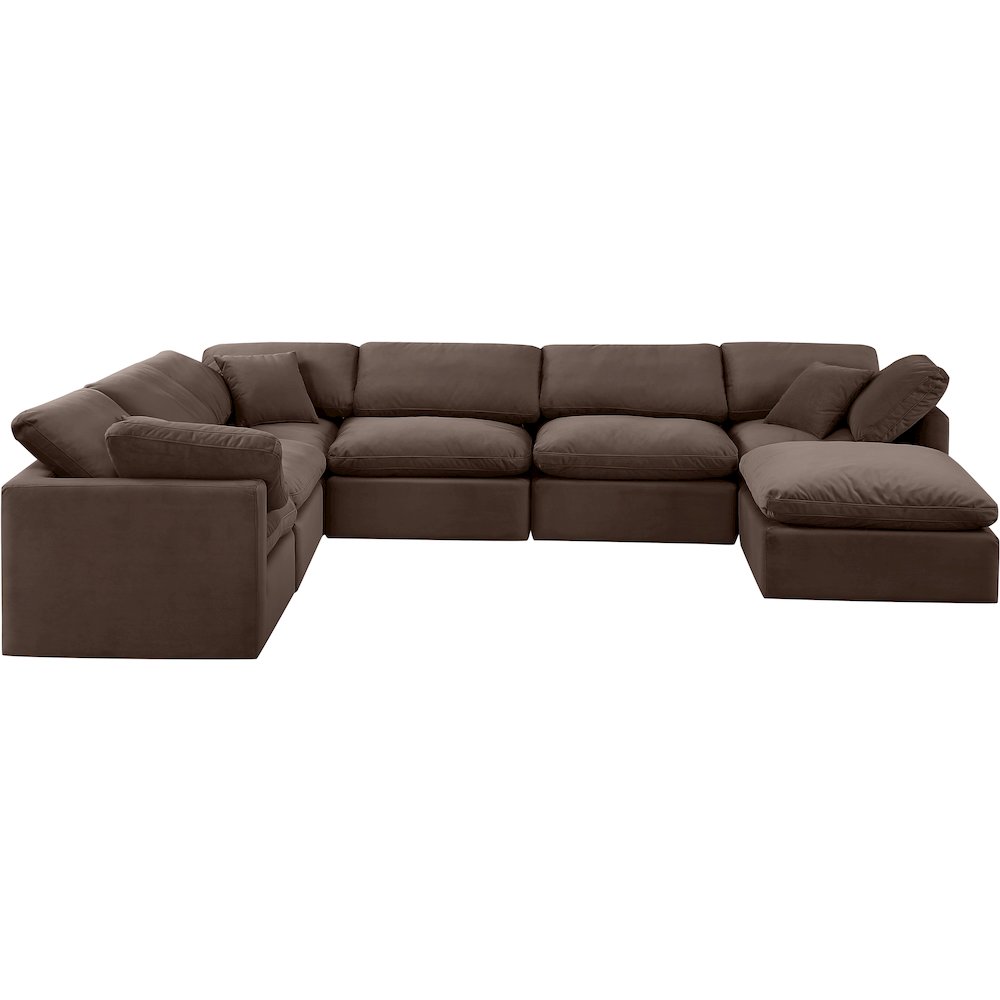 Indulge Brown Velvet Modular Sectional
