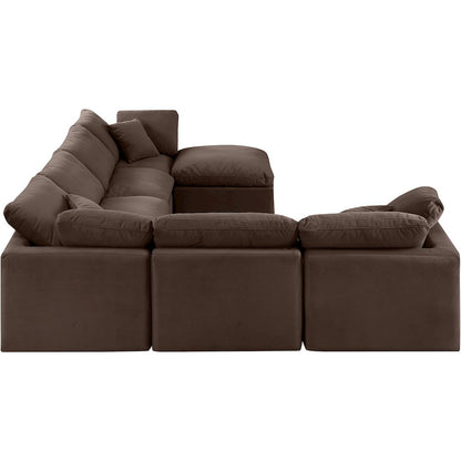 Indulge Brown Velvet Modular Sectional