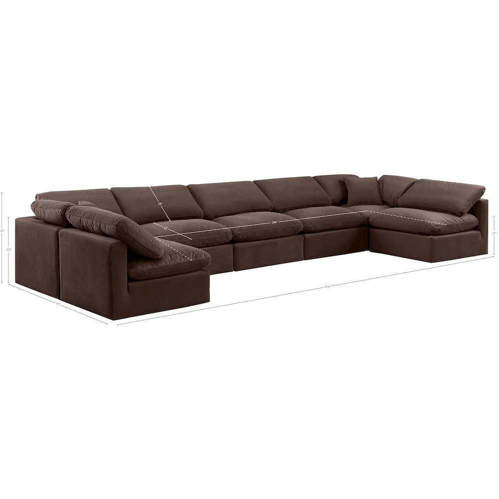 Indulge Brown Velvet Modular Sectional