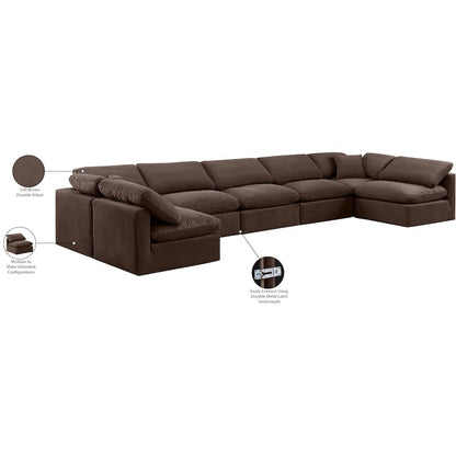 Indulge Brown Velvet Modular Sectional