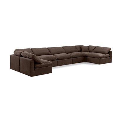 Indulge Brown Velvet Modular Sectional