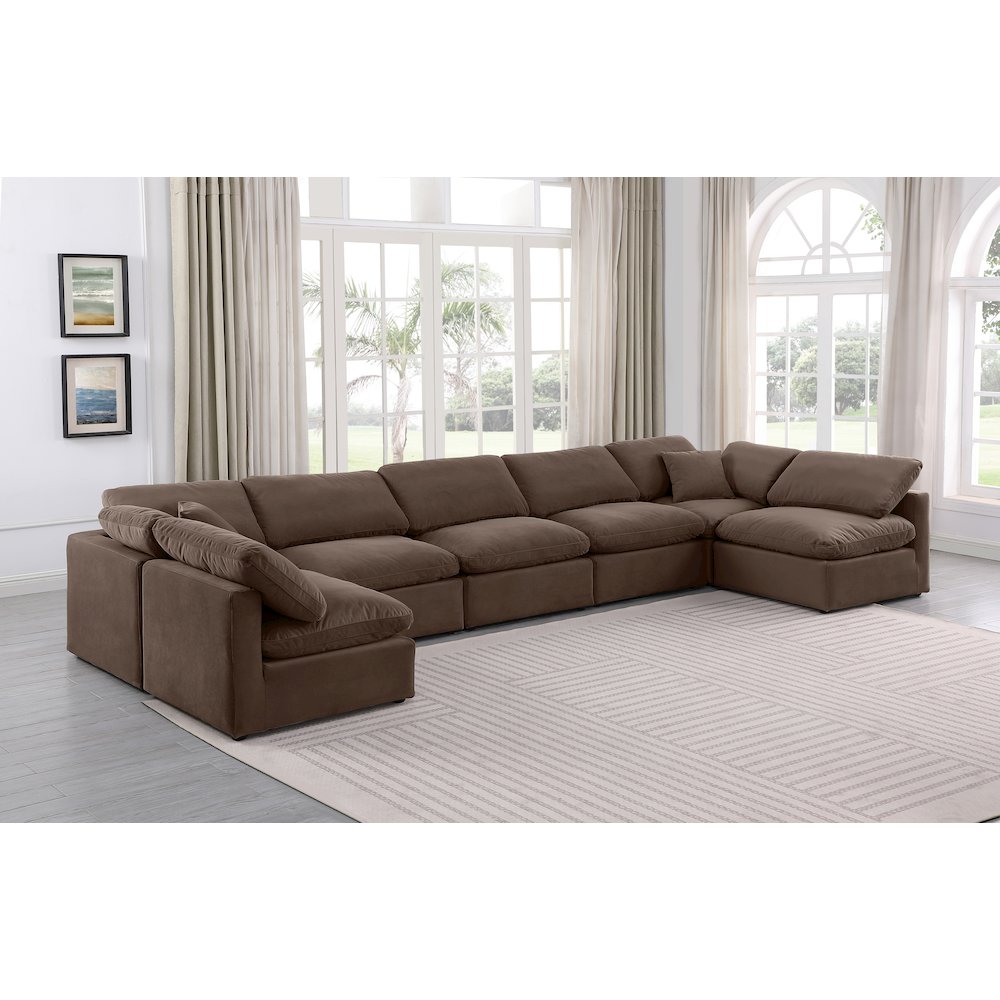 Indulge Brown Velvet Modular Sectional