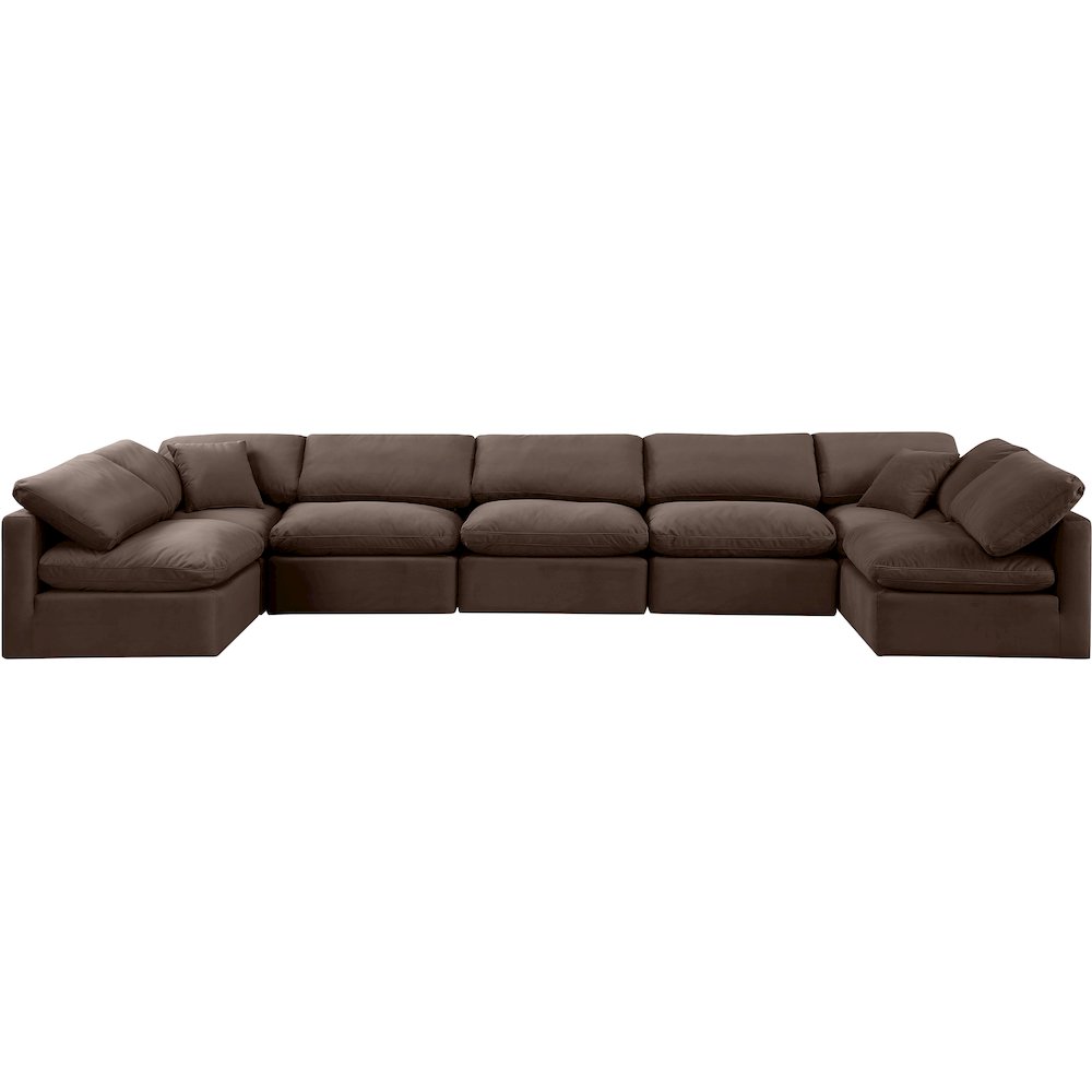 Indulge Brown Velvet Modular Sectional