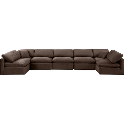 Indulge Brown Velvet Modular Sectional
