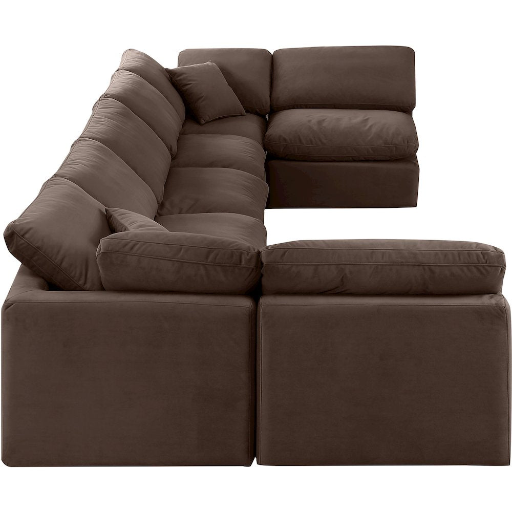 Indulge Brown Velvet Modular Sectional