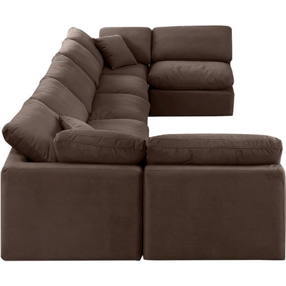 Indulge Brown Velvet Modular Sectional