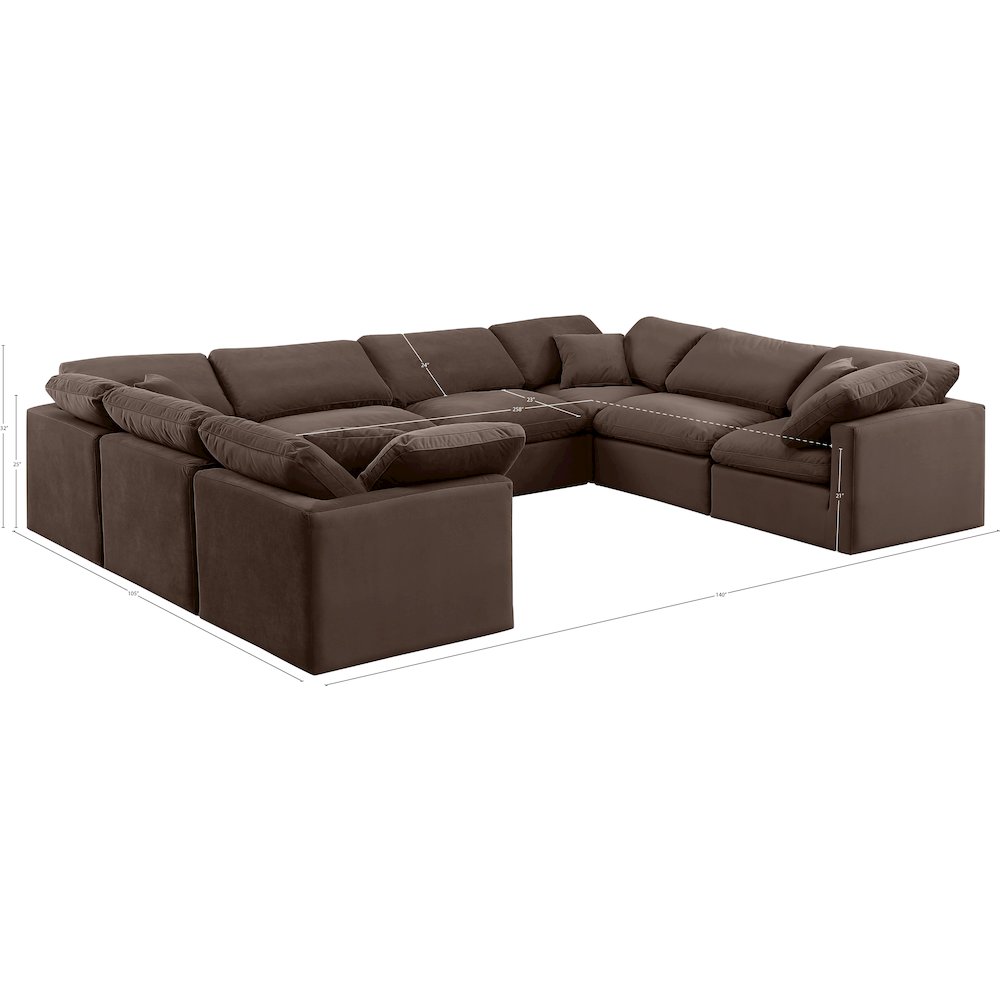 Indulge Brown Velvet Modular Sectional