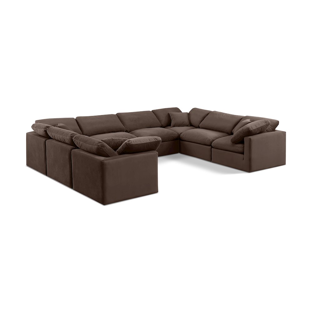 Indulge Brown Velvet Modular Sectional