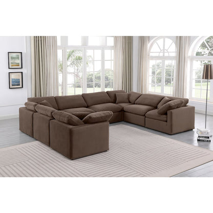 Indulge Brown Velvet Modular Sectional