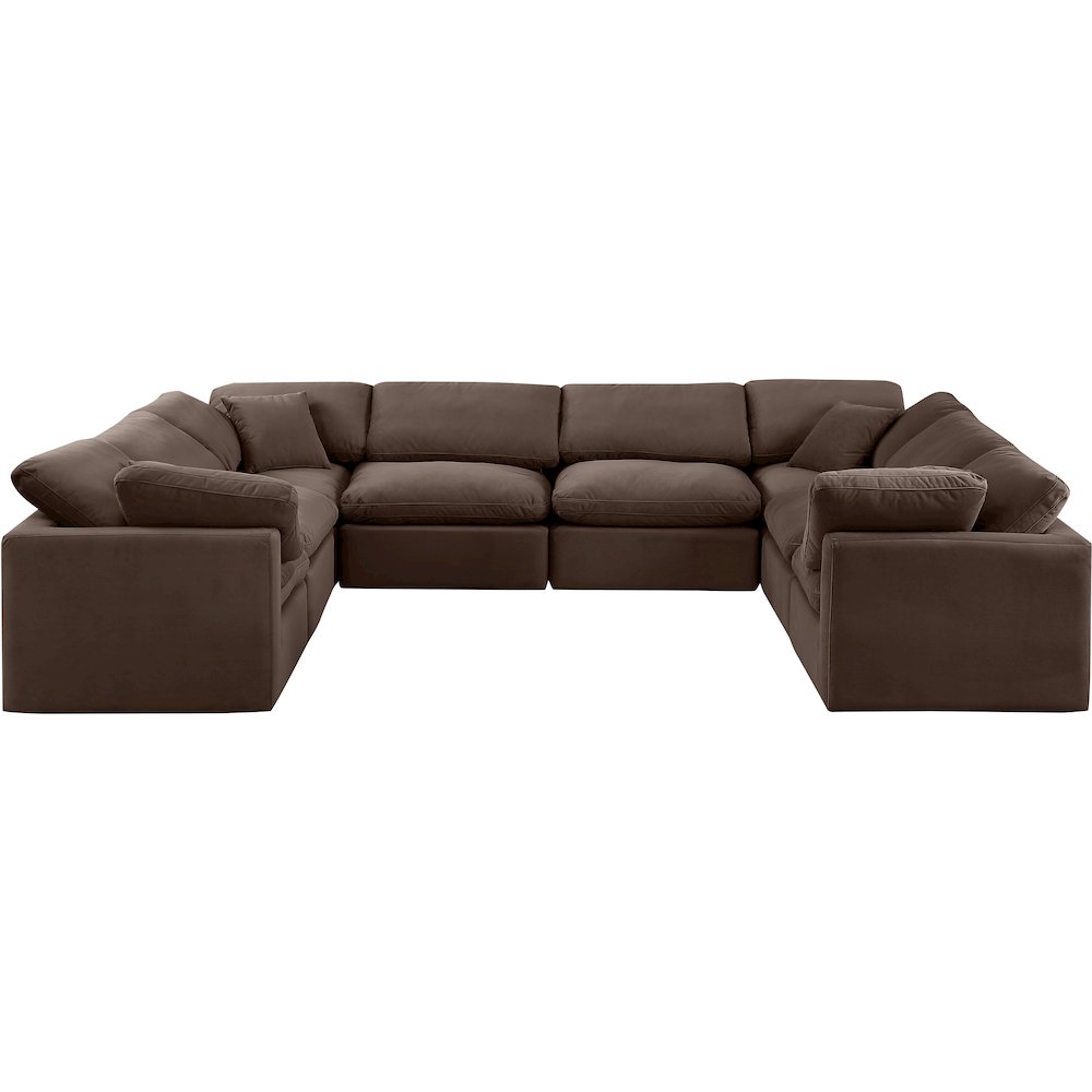 Indulge Brown Velvet Modular Sectional