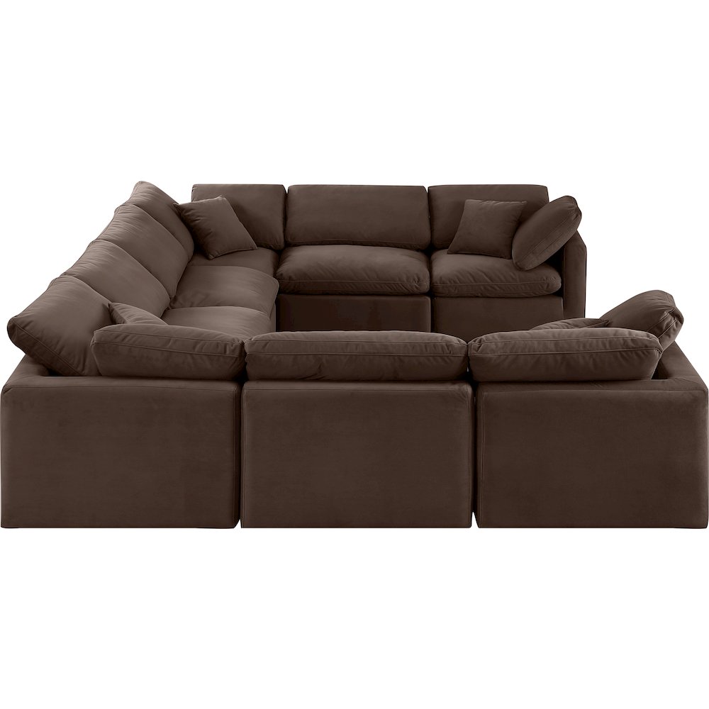 Indulge Brown Velvet Modular Sectional
