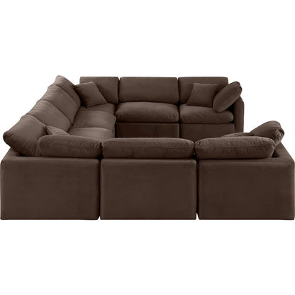 Indulge Brown Velvet Modular Sectional