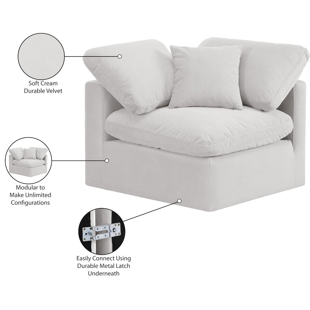 Indulge Cream Velvet Corner Chair