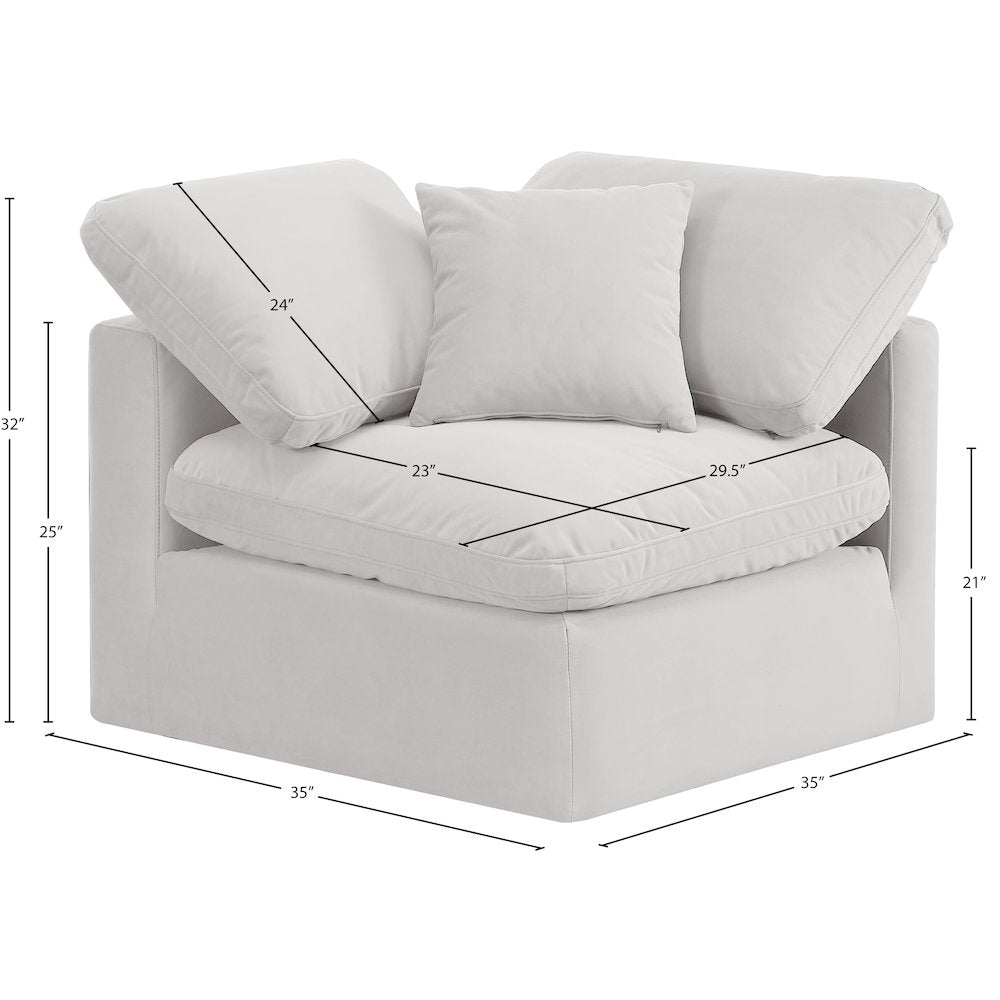 Indulge Cream Velvet Corner Chair