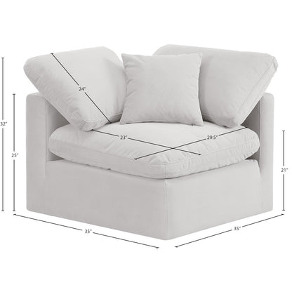 Indulge Cream Velvet Corner Chair