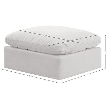 Indulge Cream Velvet Ottoman