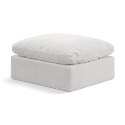 Indulge Cream Velvet Ottoman