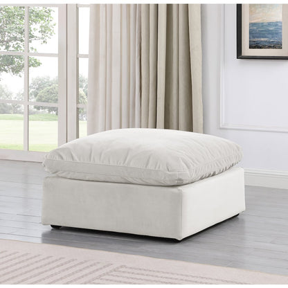 Indulge Cream Velvet Ottoman