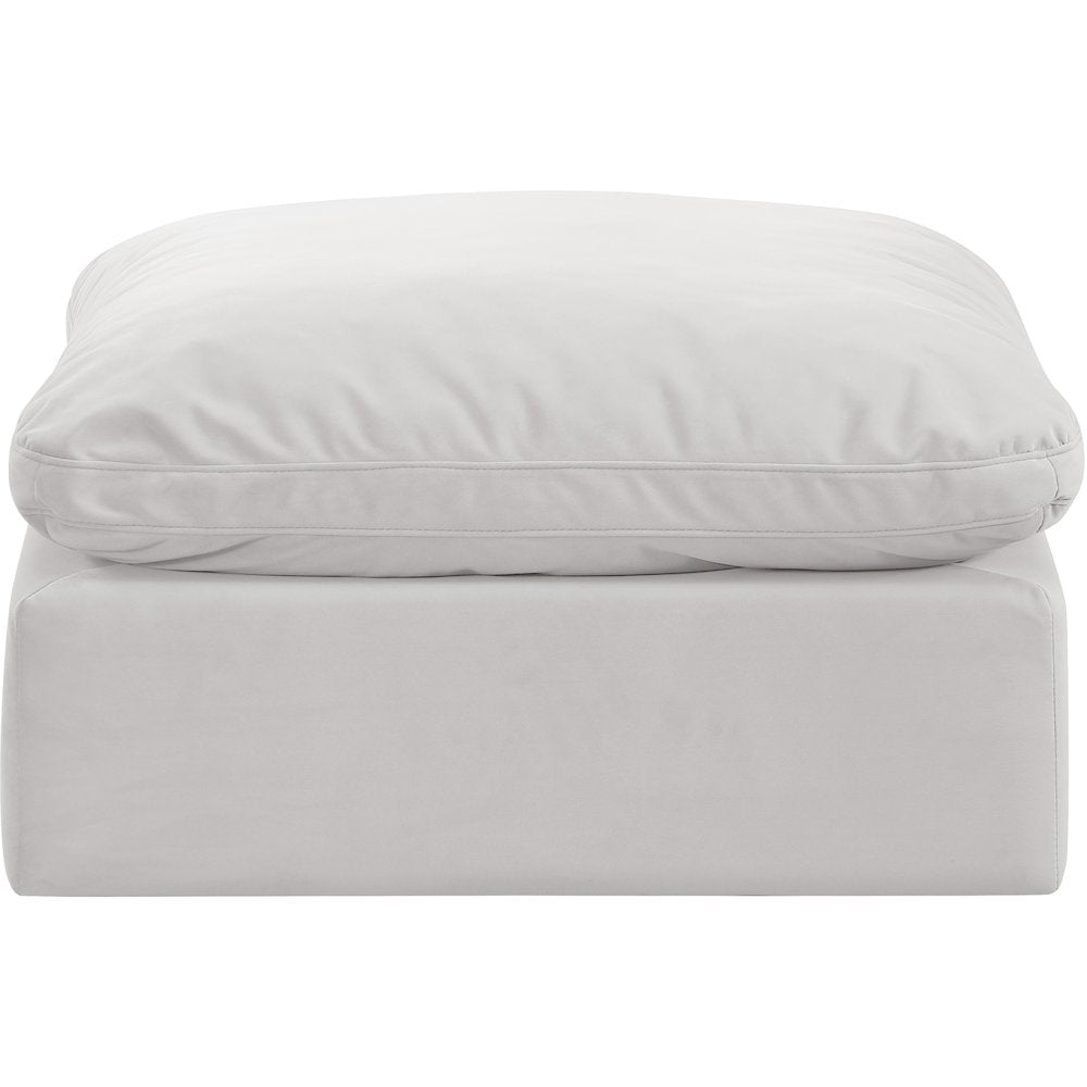Indulge Cream Velvet Ottoman