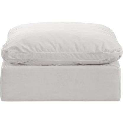 Indulge Cream Velvet Ottoman