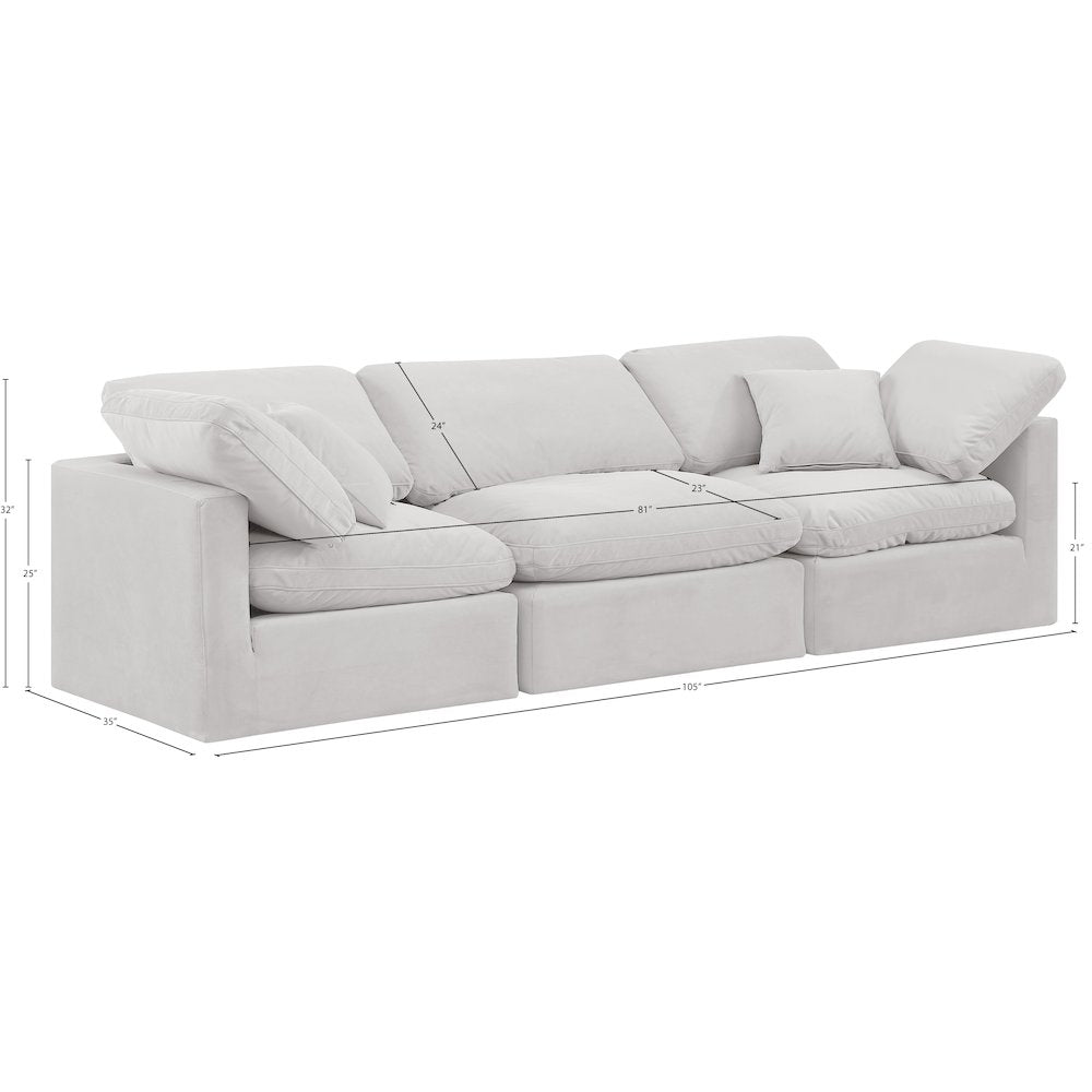 Indulge Cream Velvet Modular Sofa