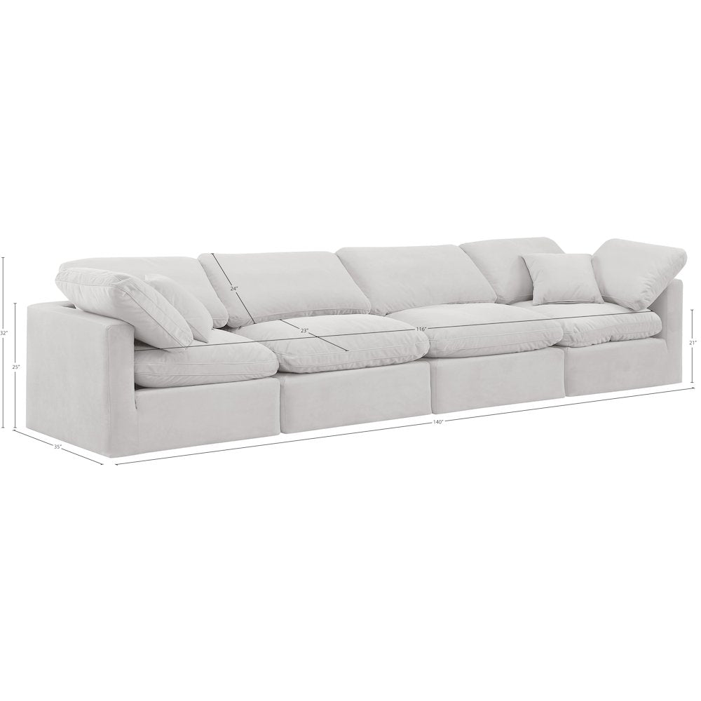 Indulge Cream Velvet Modular Sofa