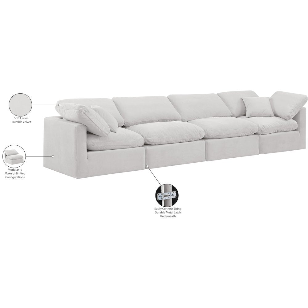 Indulge Cream Velvet Modular Sofa