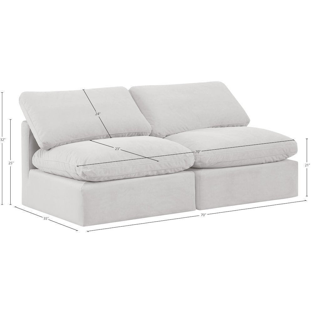 Indulge Cream Velvet Modular Sofa