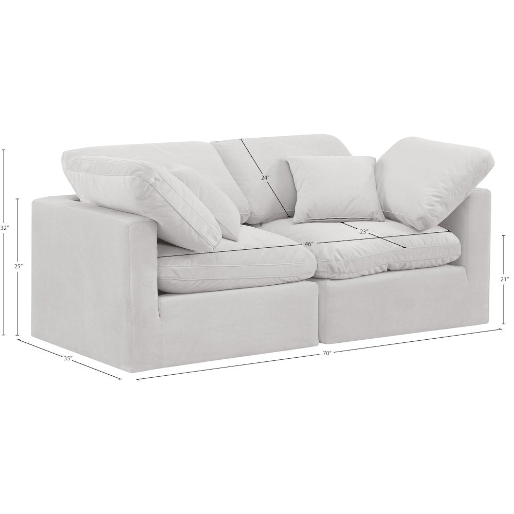Indulge Cream Velvet Modular Sofa