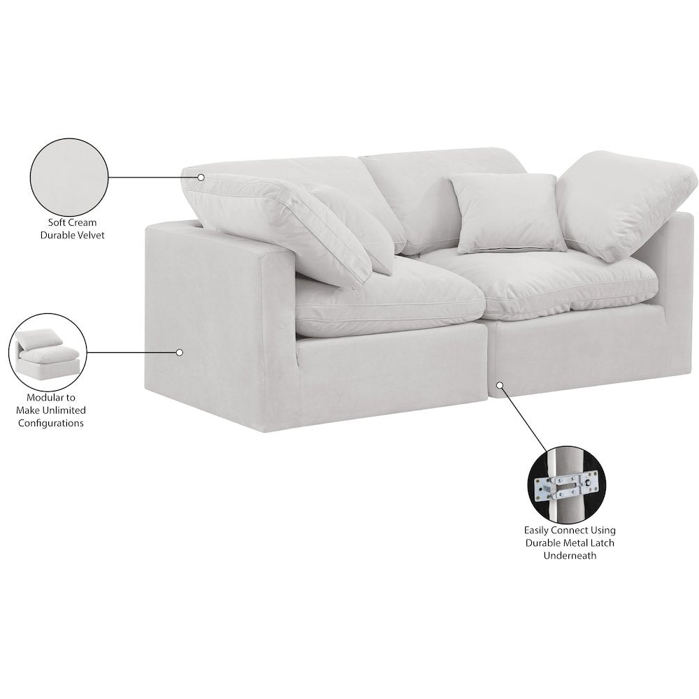 Indulge Cream Velvet Modular Sofa