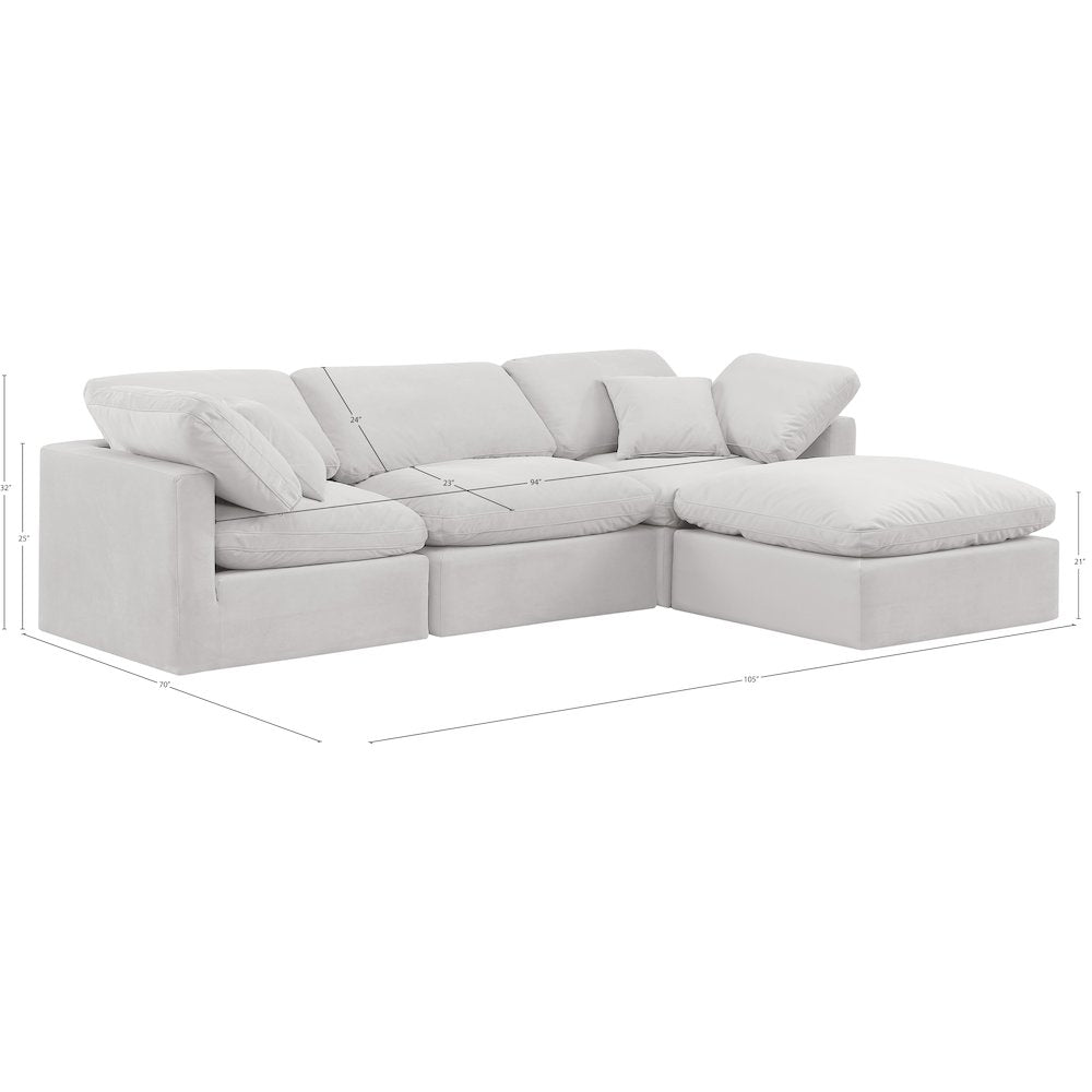 Indulge Cream Velvet Modular Sectional