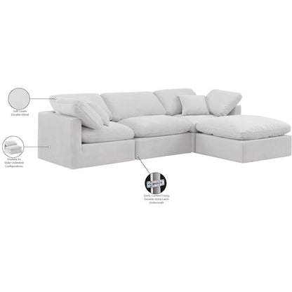 Indulge Cream Velvet Modular Sectional
