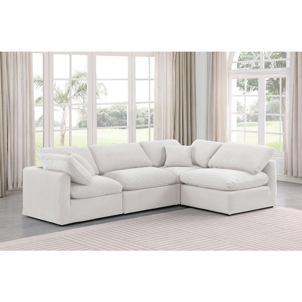 Indulge Cream Velvet Modular Sectional