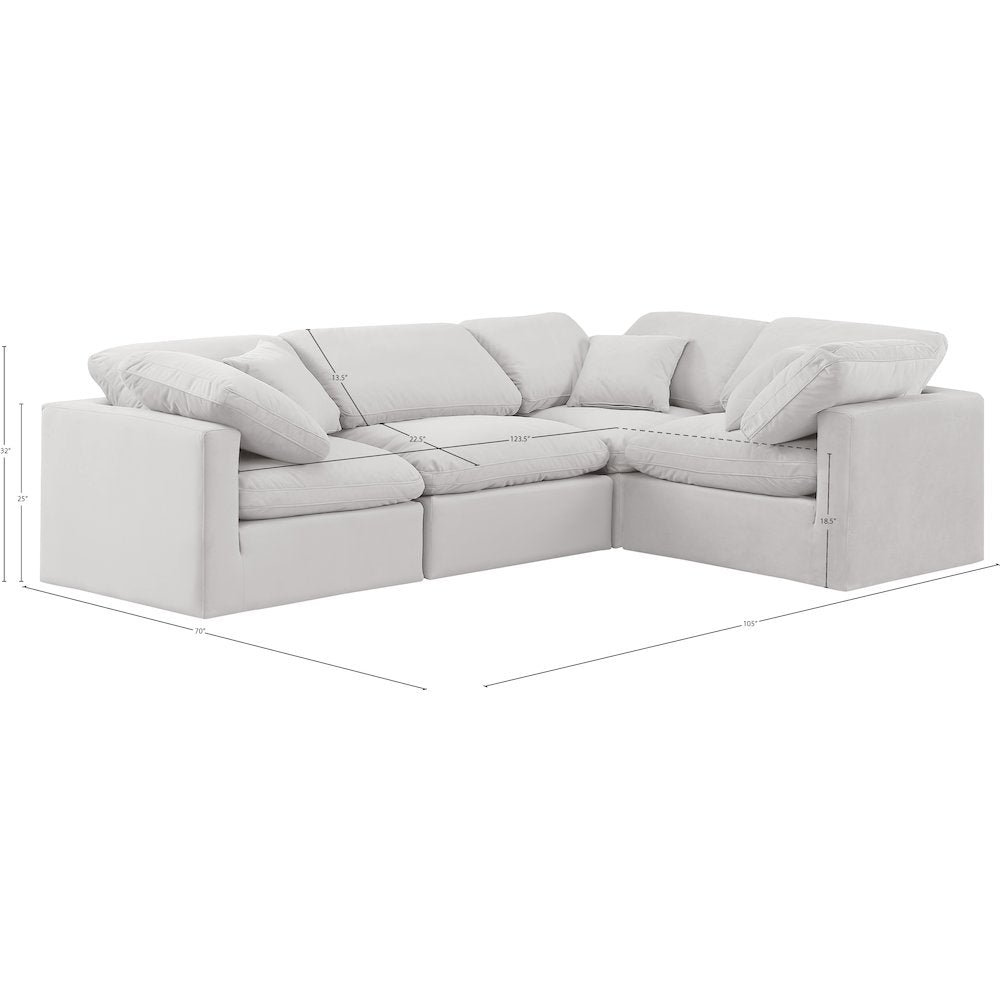 Indulge Cream Velvet Modular Sectional