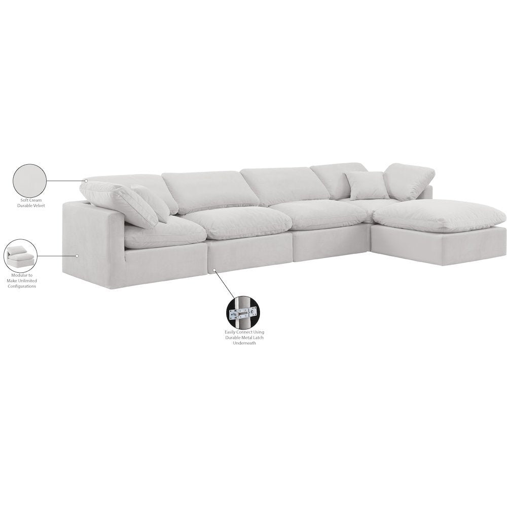 Indulge Cream Velvet Modular Sectional