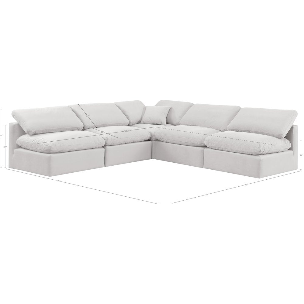 Indulge Cream Velvet Modular Sectional