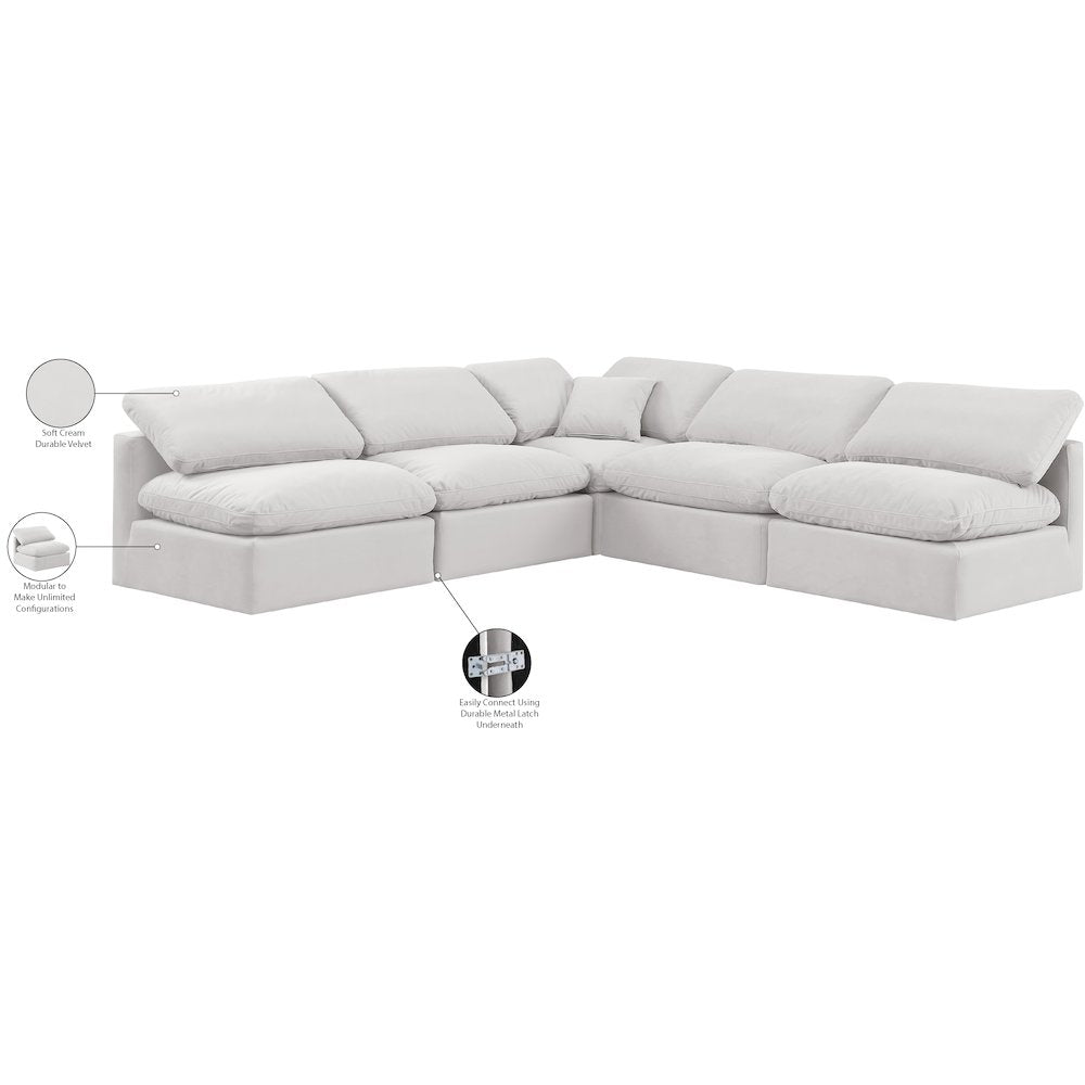 Indulge Cream Velvet Modular Sectional