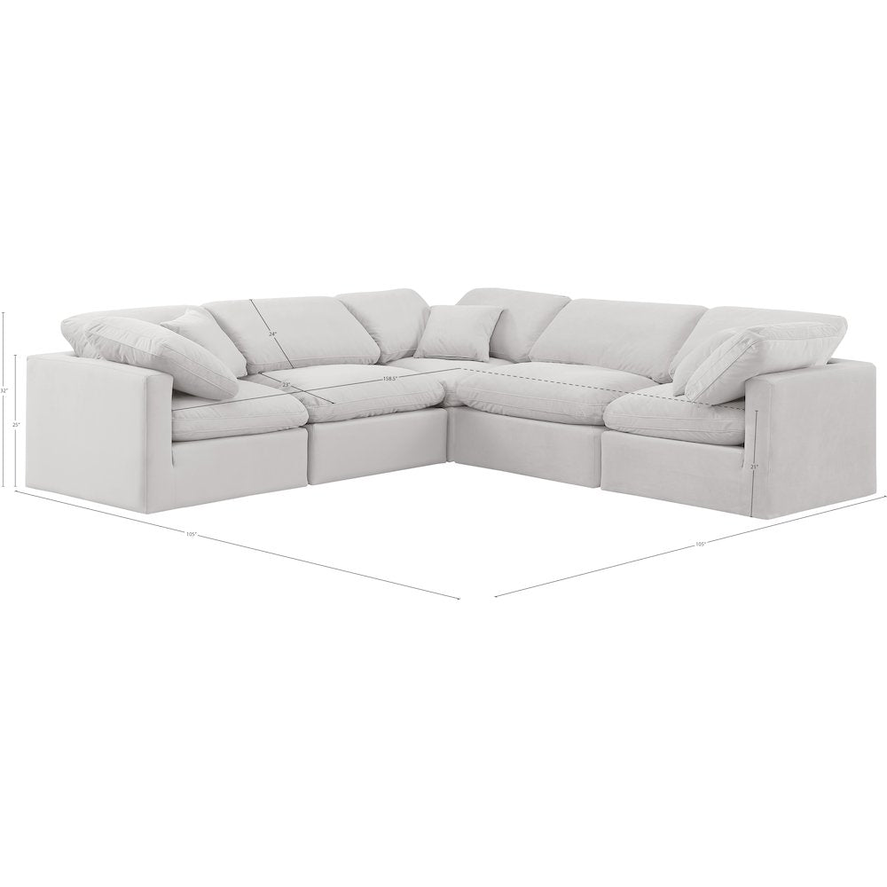 Indulge Cream Velvet Modular Sectional