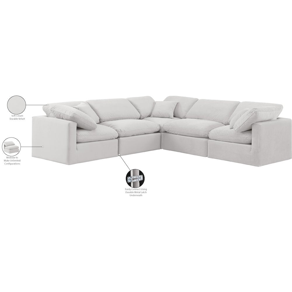Indulge Cream Velvet Modular Sectional